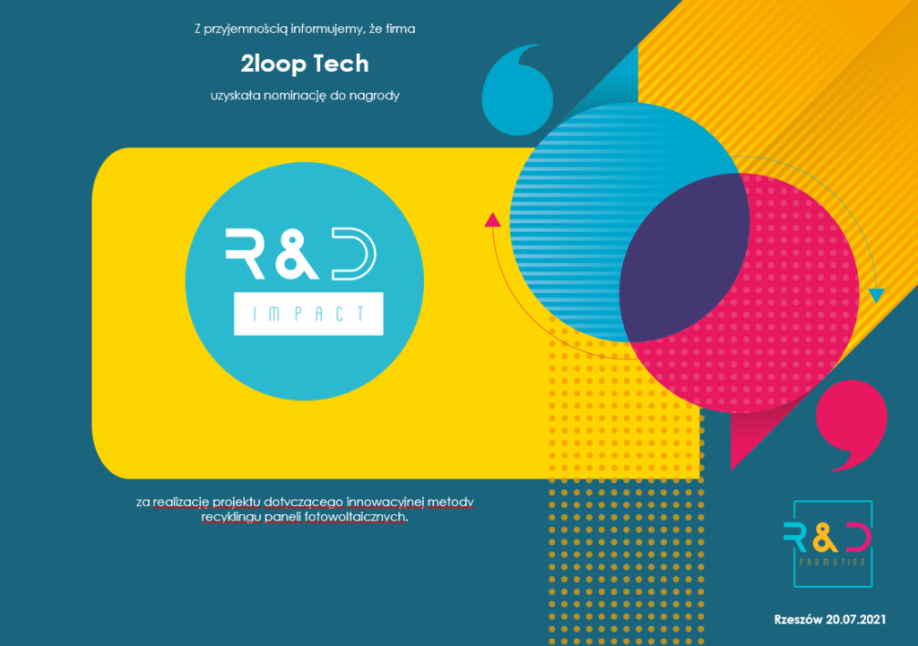 2loop Tech S.A. nominowana do nagrody R&D Impact